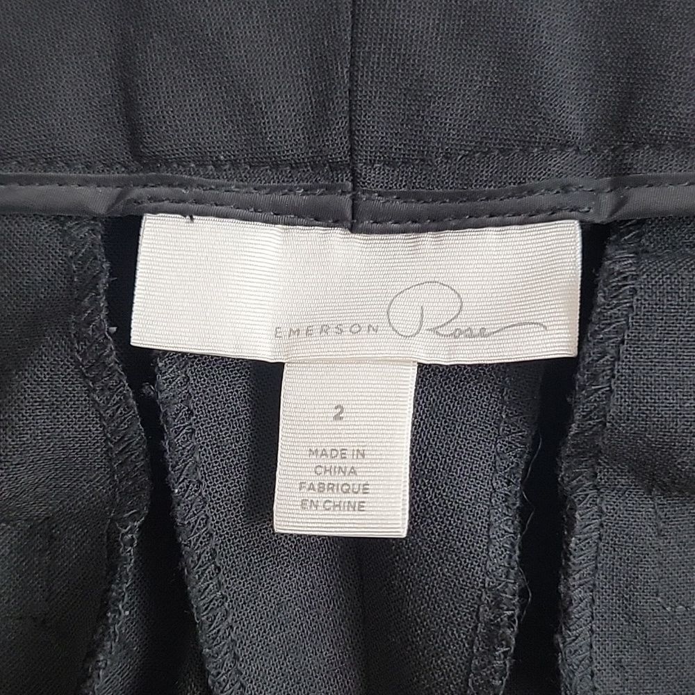 Emerson Rose Trousers Wide-leg Dress Pants - Black Womens Size 2 (Runs Big) - Picture 9 of 13